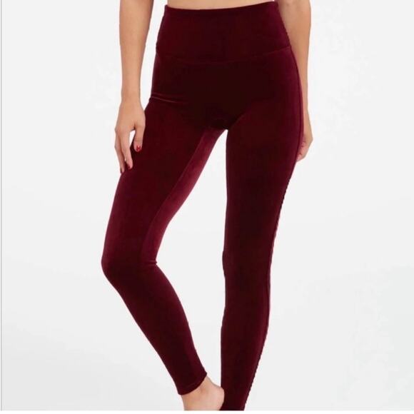 Spanx Dark Red Velvet Jeggings size XL - Picture 1 of 10